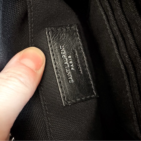 Saint Laurent Black Leather Croc Embossed Crossbody Camera  Bag - Picture 12 of 15